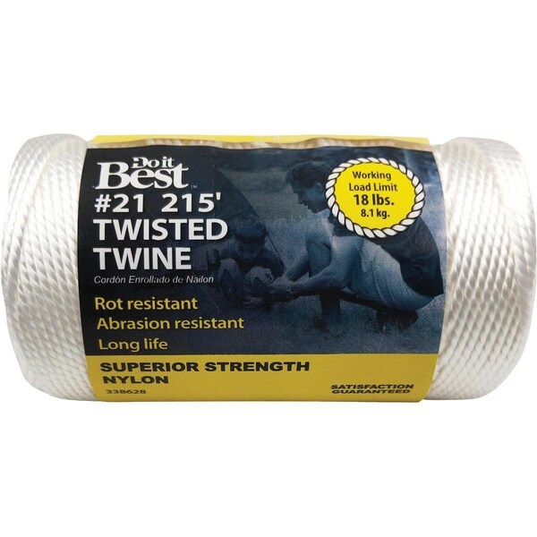 All-Source No. 21 x 215 Ft. White Nylon Twisted Twine 338628 - main